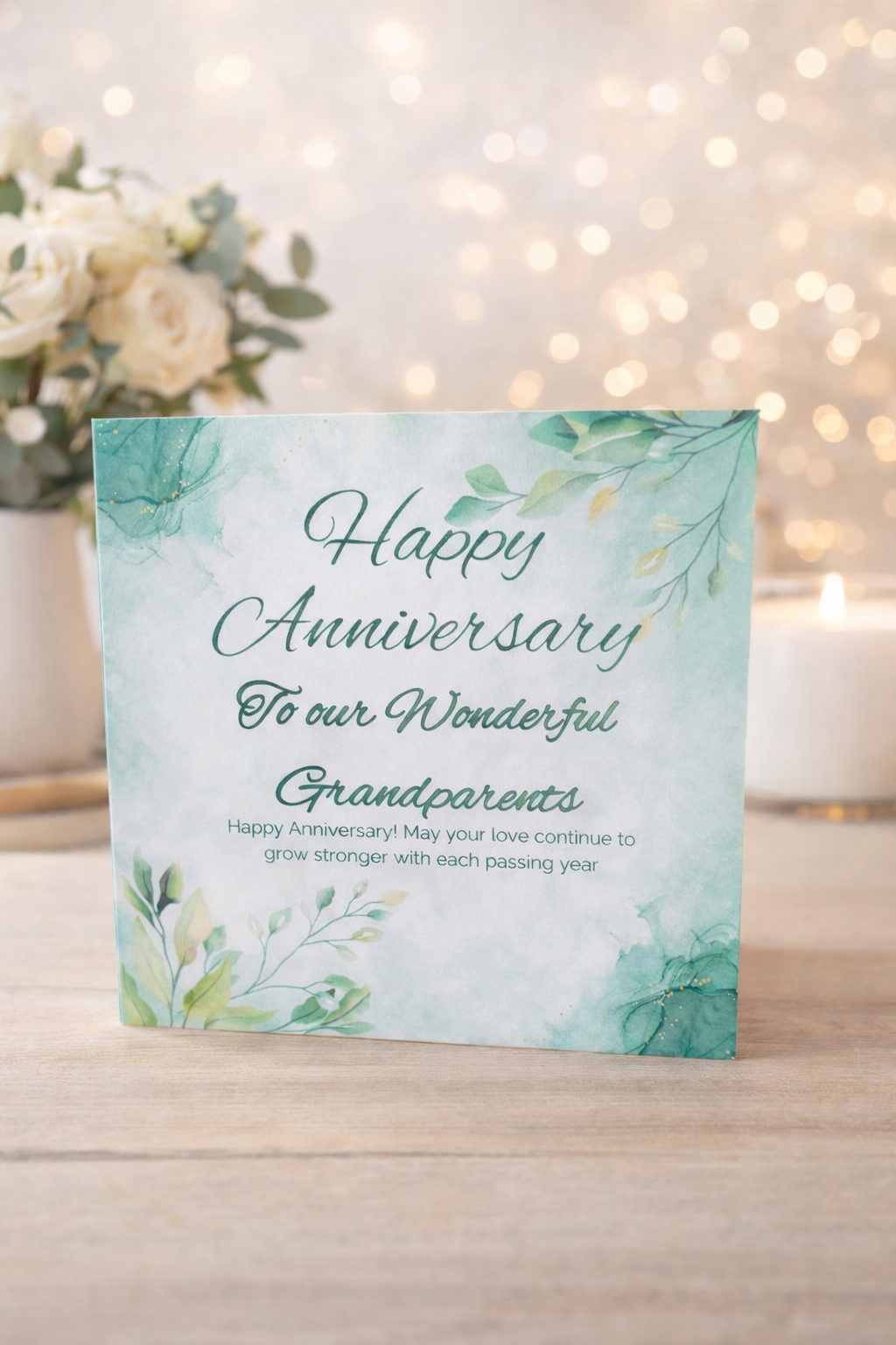 Anniversary Card – Personalised Floral 6x6 Card