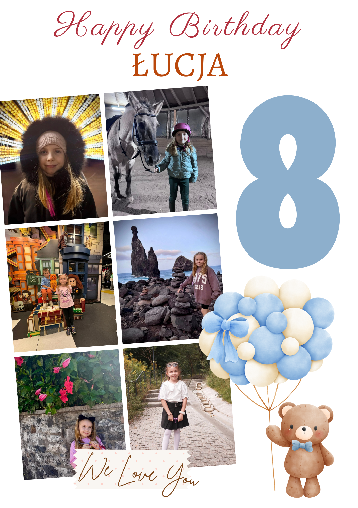 Photo Collage Number card