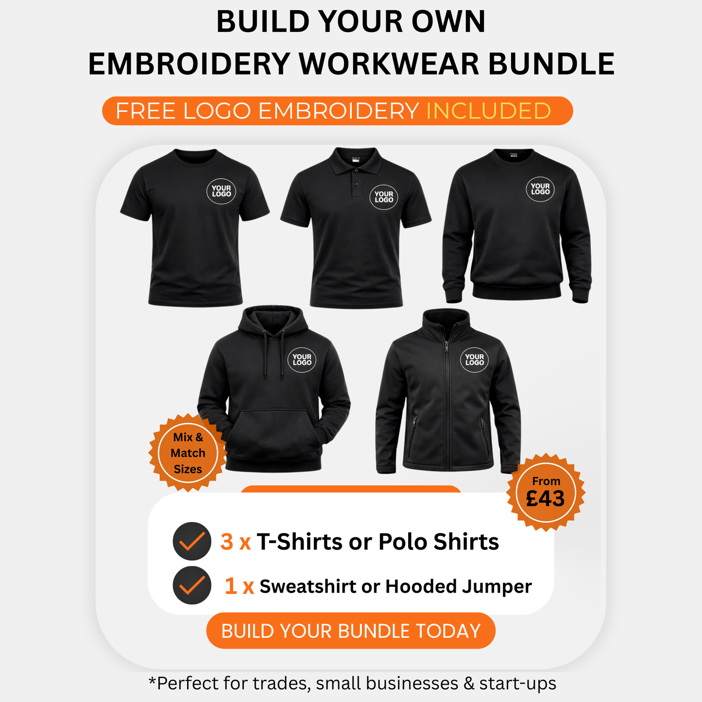 Embroidered Workwear Starter Bundle – Free Logo