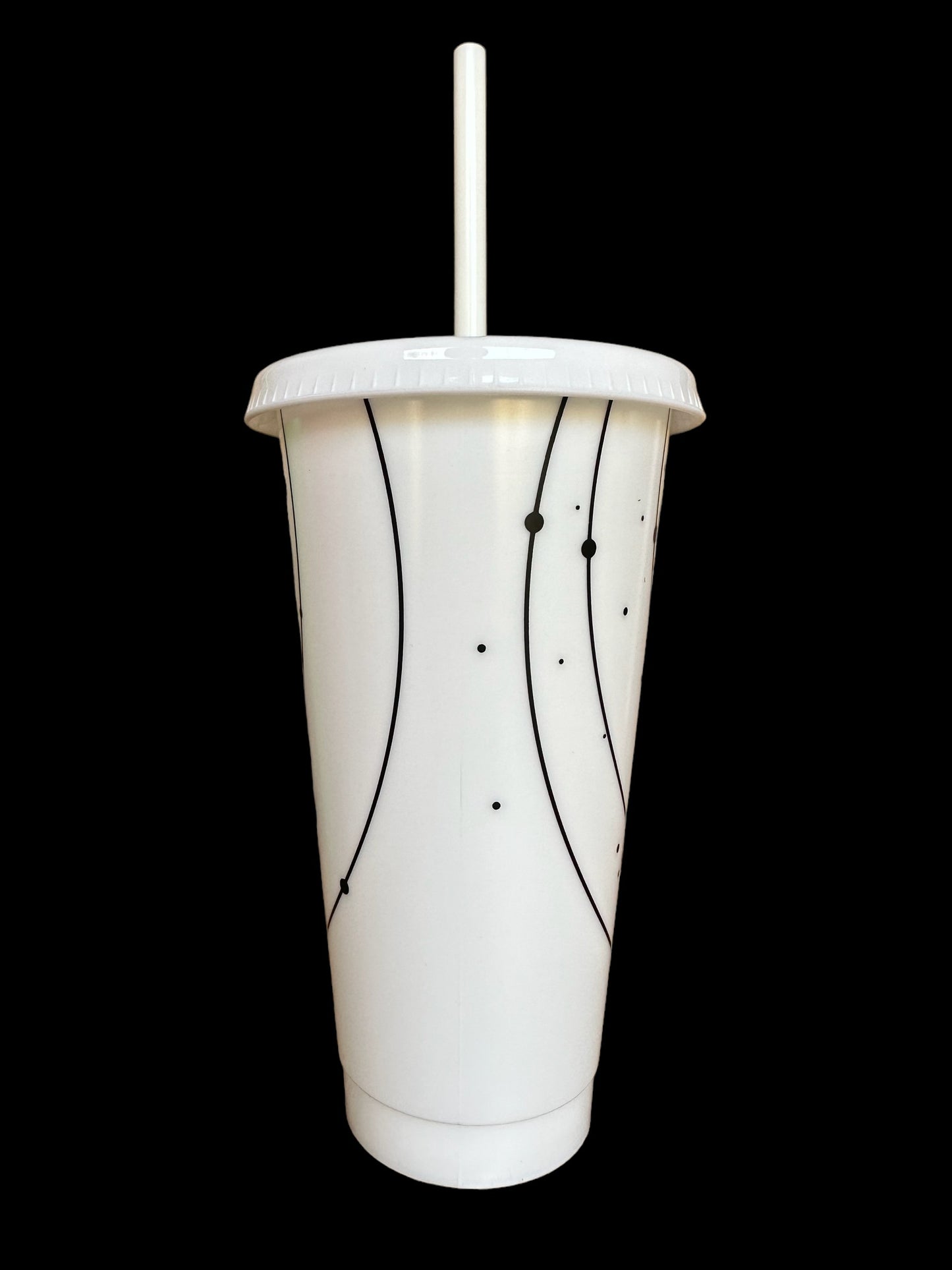 Galaxy style cold cup with straw lid