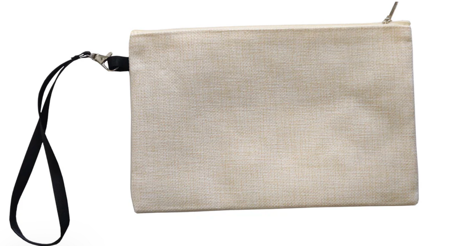 Make Up Bag WITH STRAP - Linen - 15cm x 24cm