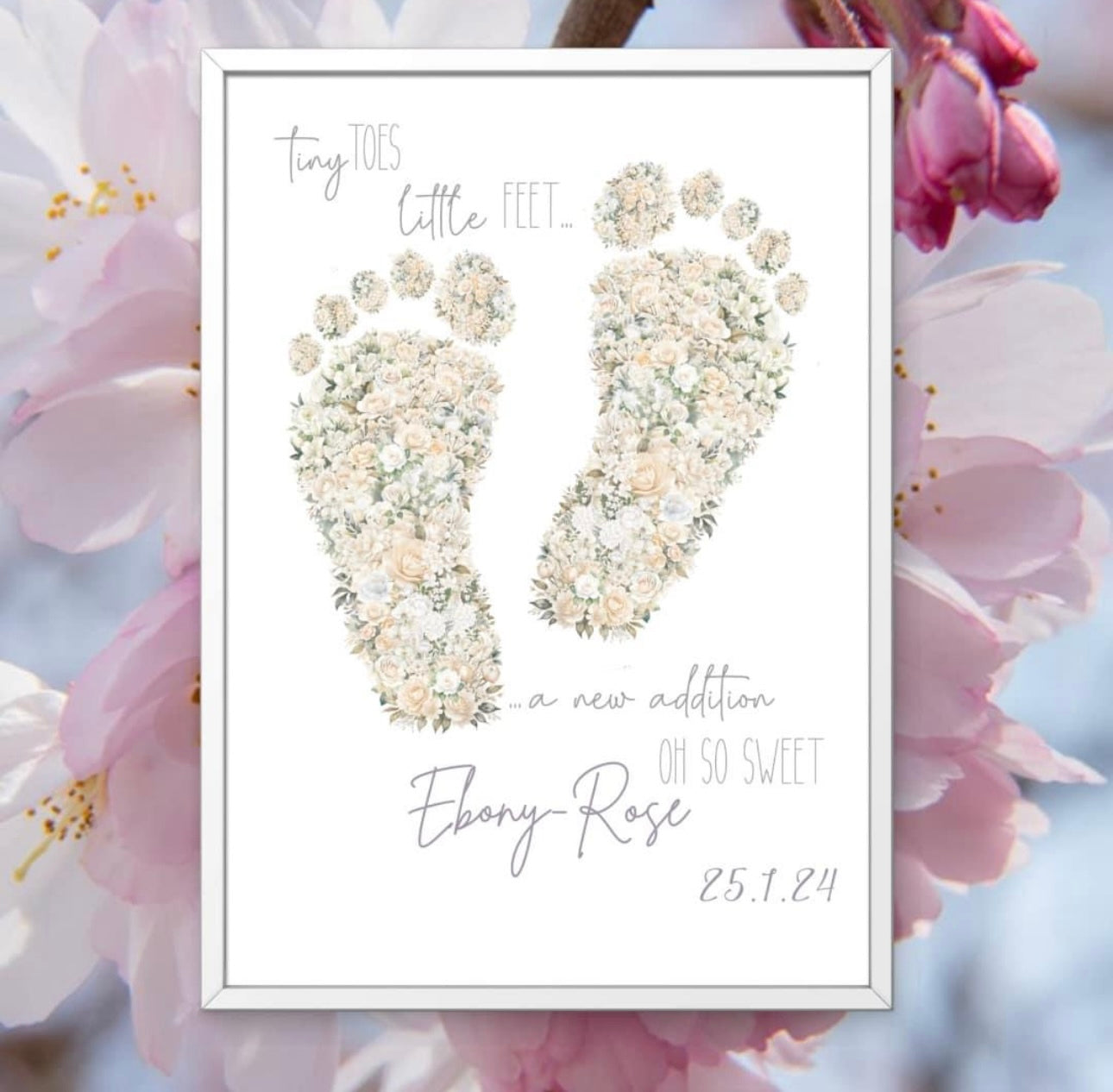A4 personalised Baby footprints
