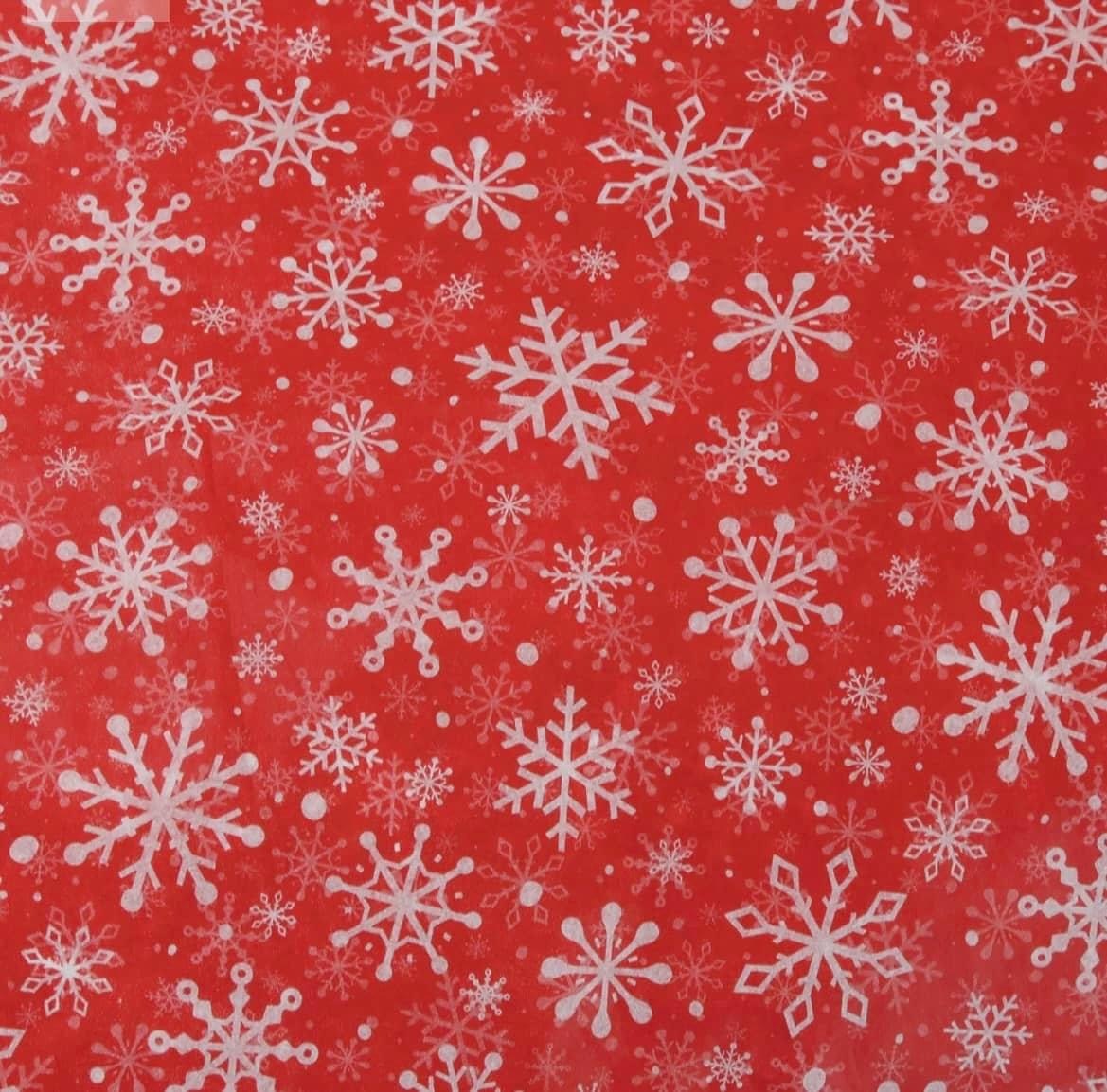 Red Snowflake tissue paper (pack of 10)