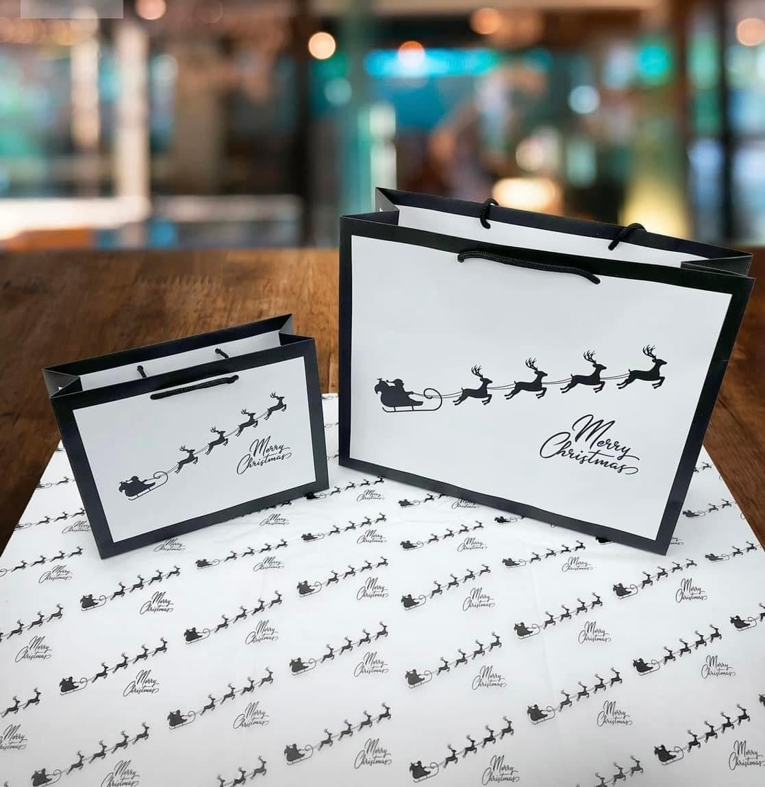 Personalised Reindeer Gift bags and Tissue paper