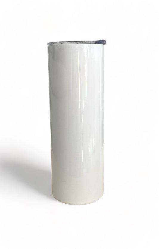 Flat bottom 20oz Straight Skinny tumbler - White