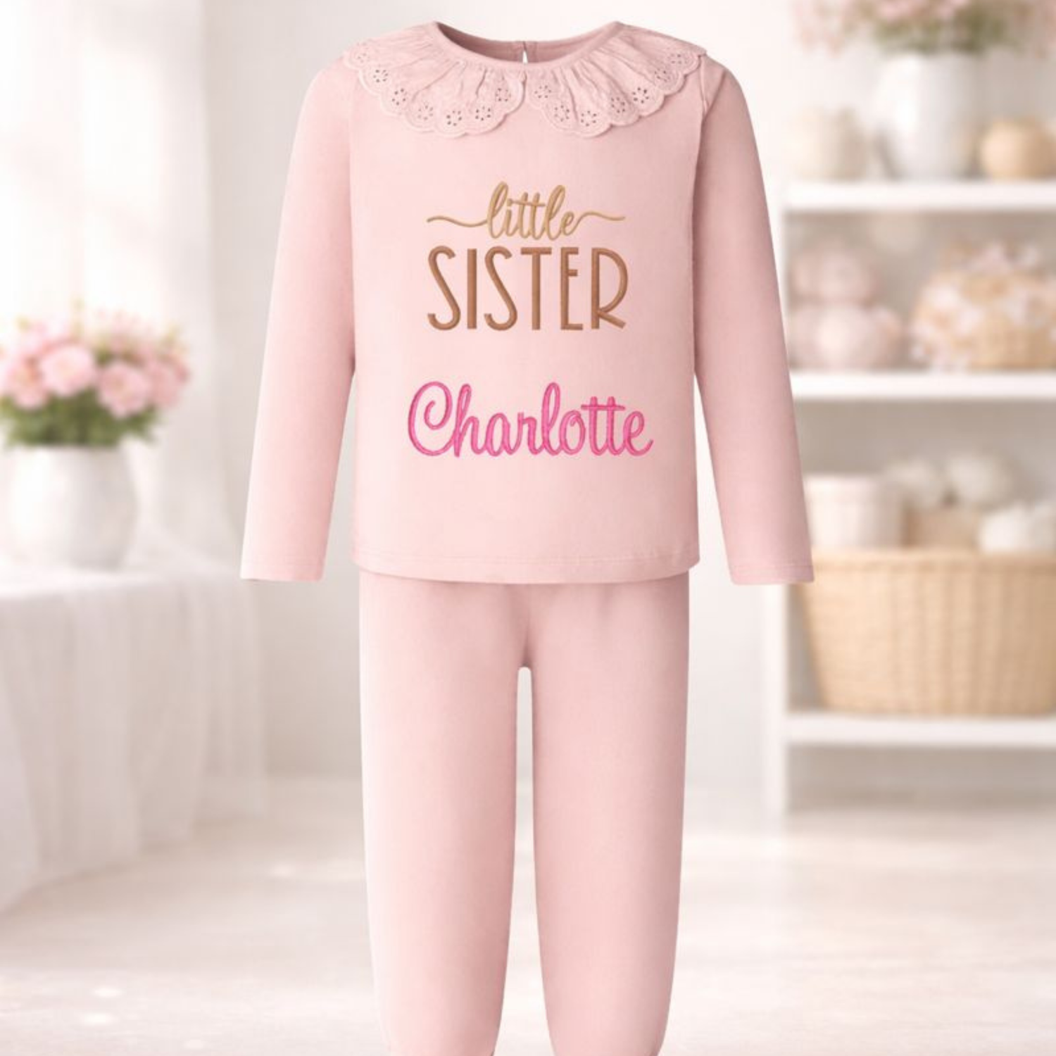 Girls embroidered pyjamas
