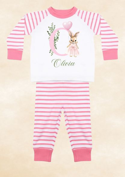 Pink & white initial pyjamas
