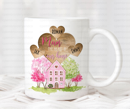 Personalised Mum Mug with Names | Heart of Our Home Custom Mug Gift