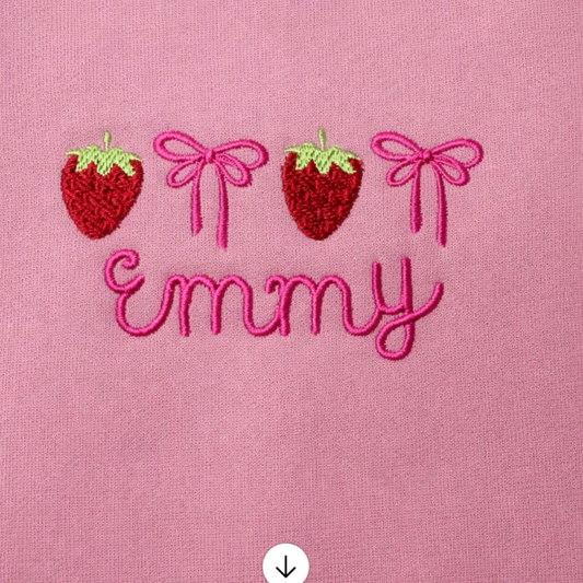 Custom name Strawberry Embroidered sweatshirt