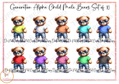 Boy Bear Year Birthday Card