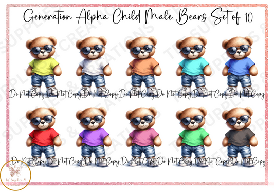 Boy Bear Year Birthday Card