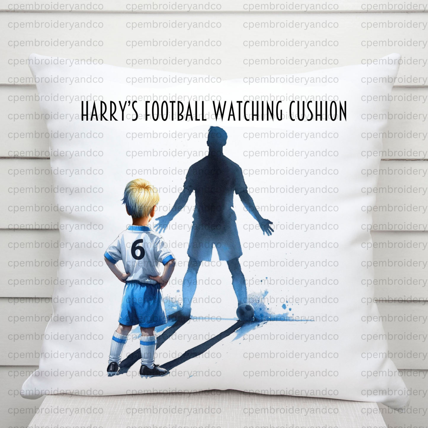 Personalised Football Cushion for Children – Velvet Feel 40x40cm