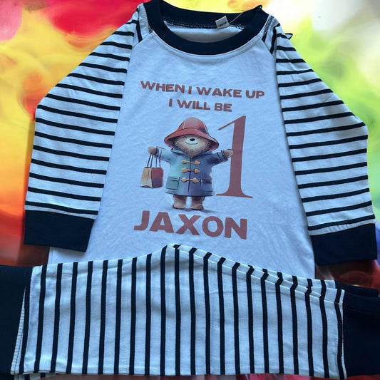 When I wake up Bear with a Red Hat Birthday Pyjamas