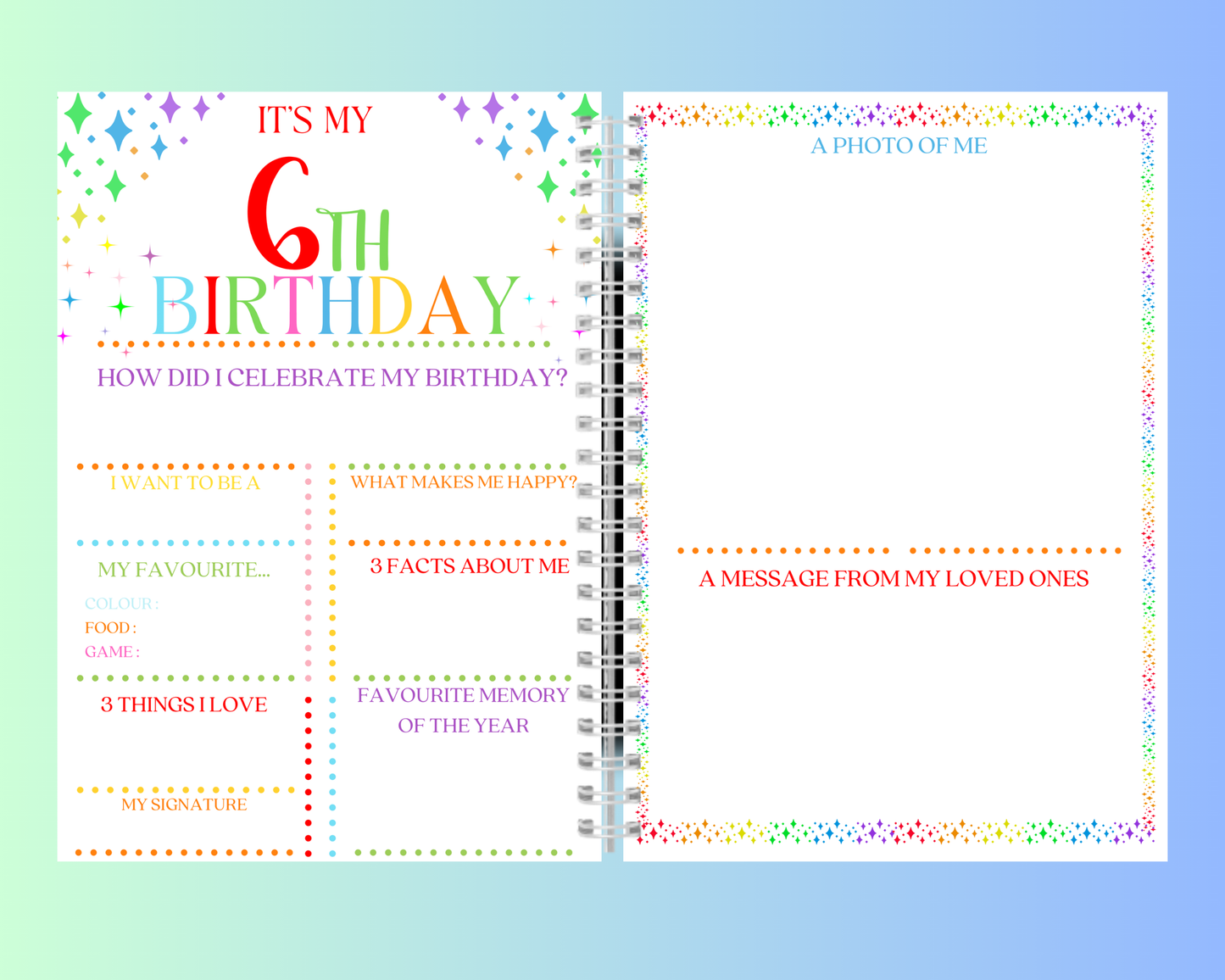 A4 Birthday Interview board