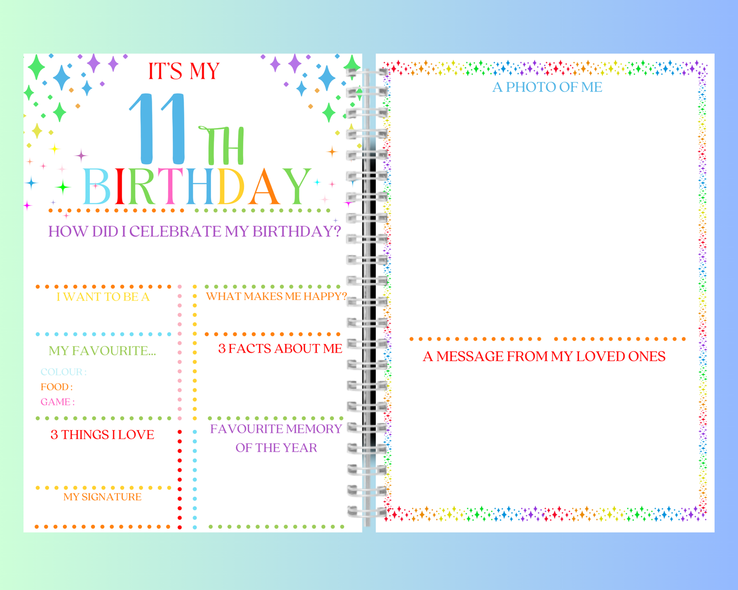 A4 Birthday Interview board