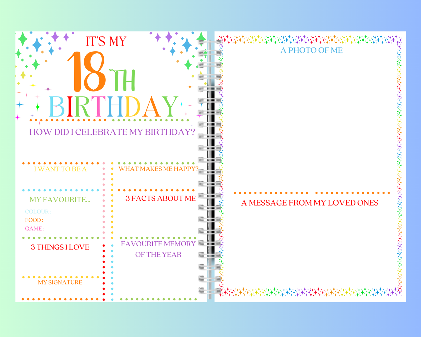 A4 Birthday Interview board