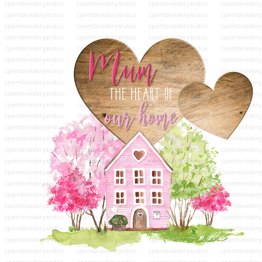 Personalised Mum greeting card featuring Heart of Our Home design. Add up to 8 names on hearts to create a special Mother’s Day or birthday card.