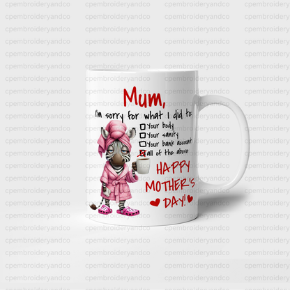 Funny Mother’s Day Mug – Comedy Mum Coffee Mug Gift | 11oz Ceramic