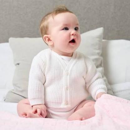 Personalised Baby Cardigan | Embroidered Knitted Ribbed Cardigan