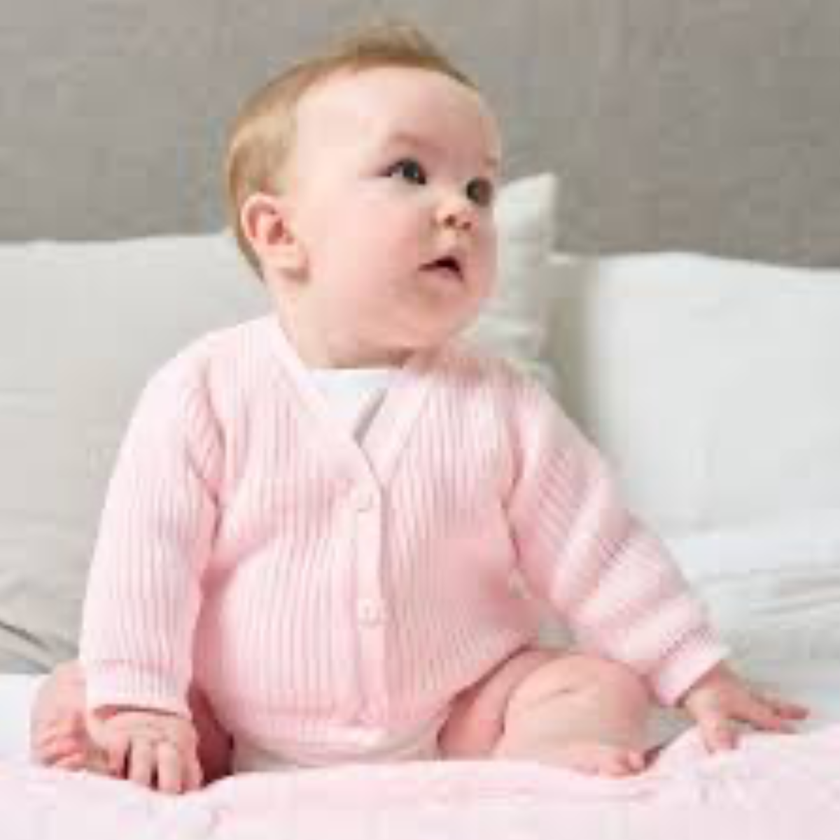 Personalised Baby Cardigan | Embroidered Knitted Ribbed Cardigan