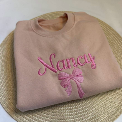 Personalised Bow Embroidered Sweatshirt