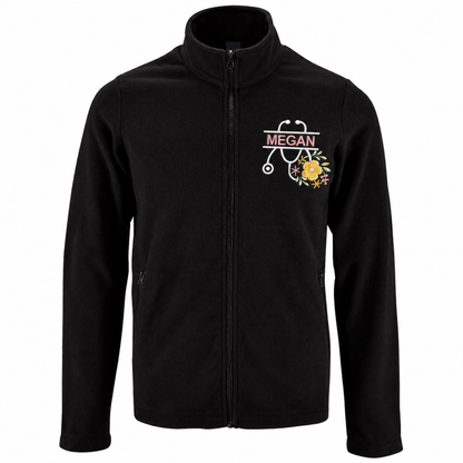 Personalised Embroidered Stethoscope Fleece Jacket | Nurse, Midwife & Student Midwife