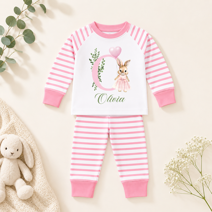 Pink & white Flopsy initial pyjamas