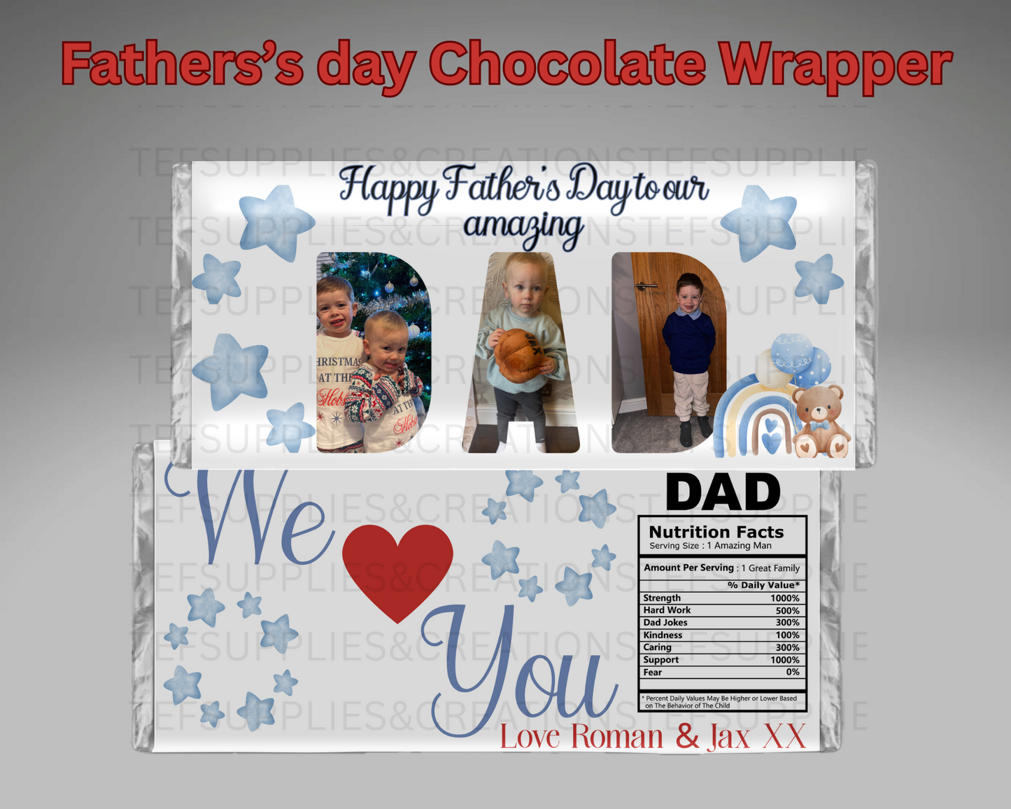 Personalised Father's Day Chocolate Wrapper
