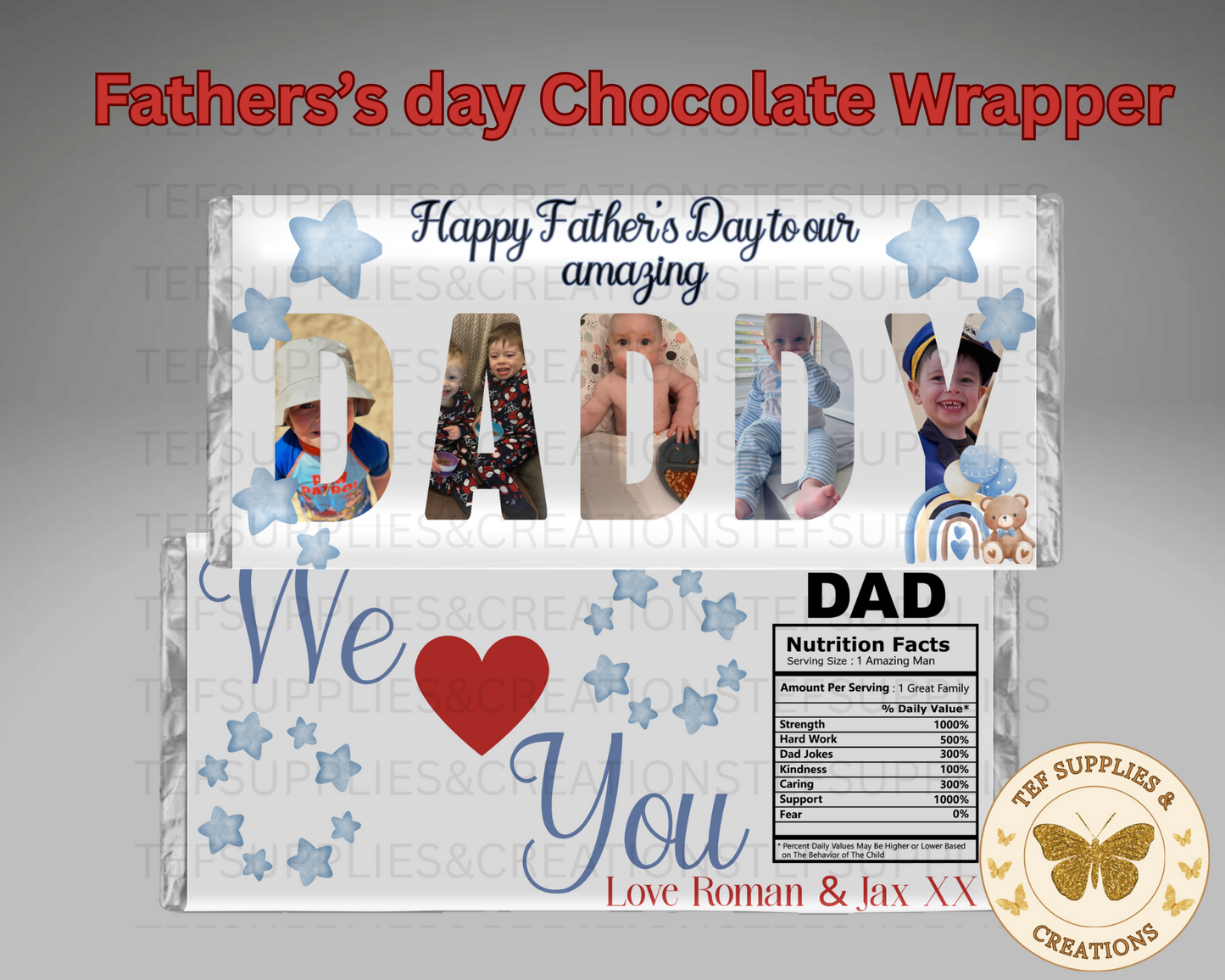 Personalised Father's Day Chocolate Wrapper