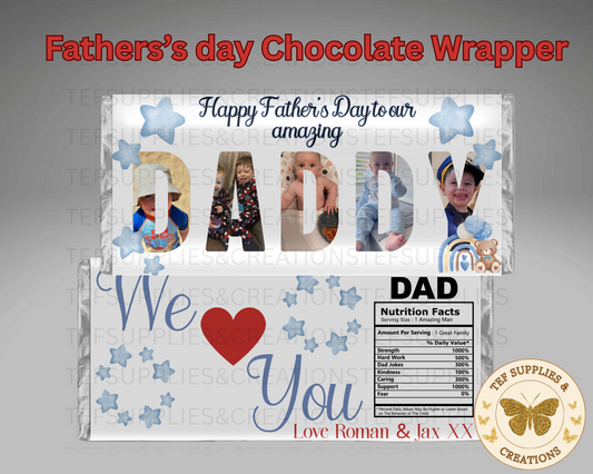 Personalised Father's Day Chocolate Wrapper