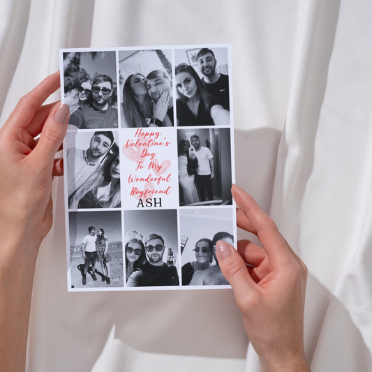 Black and white A5 Collage card