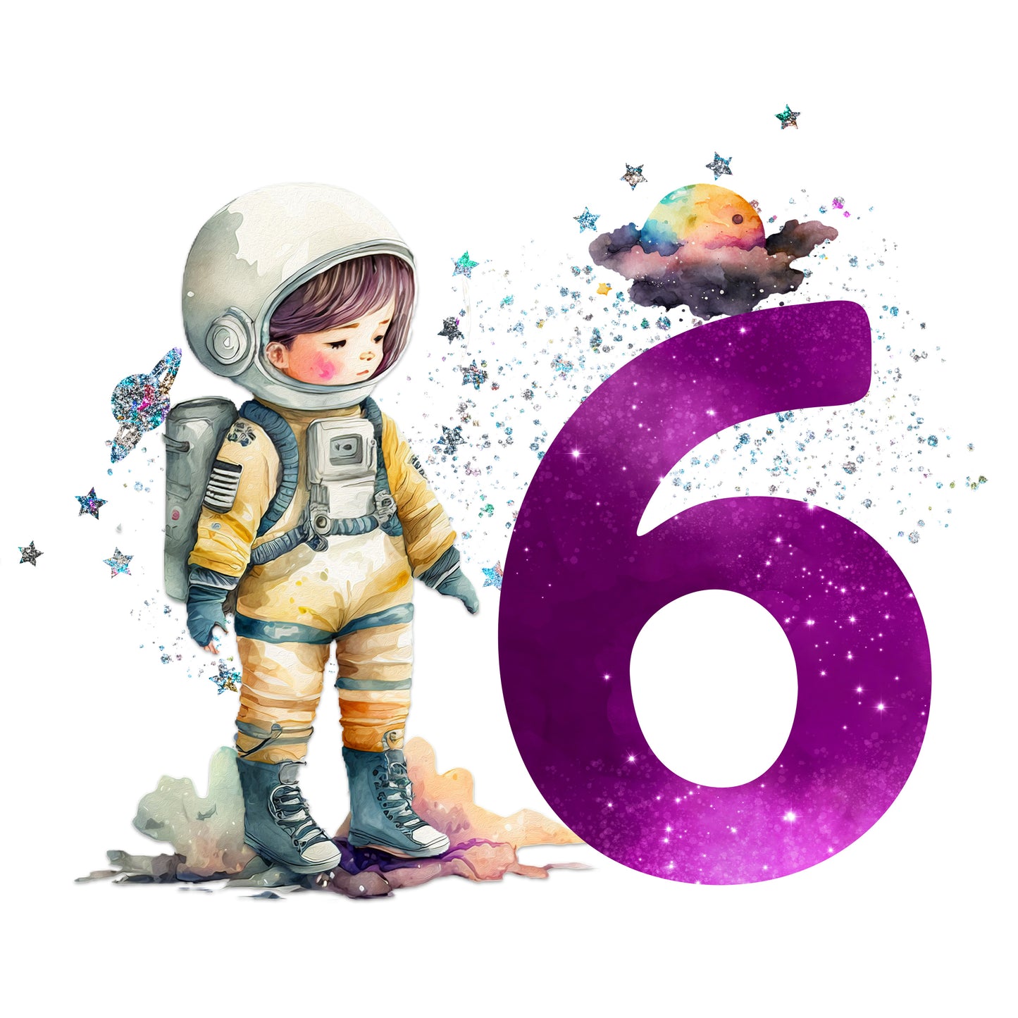 Personalised Space theme  Birthday Wrapping Paper Ages 1-13