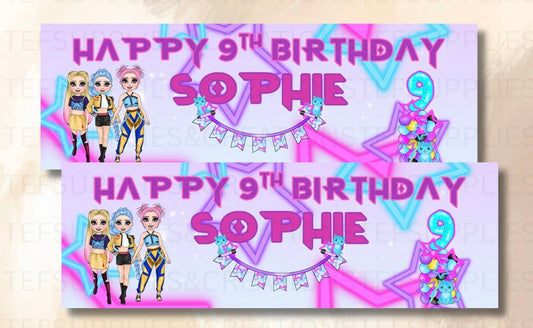 2 X Custom durable Tear resistant Birthday Banner, kids decor, boys girls (Copy)