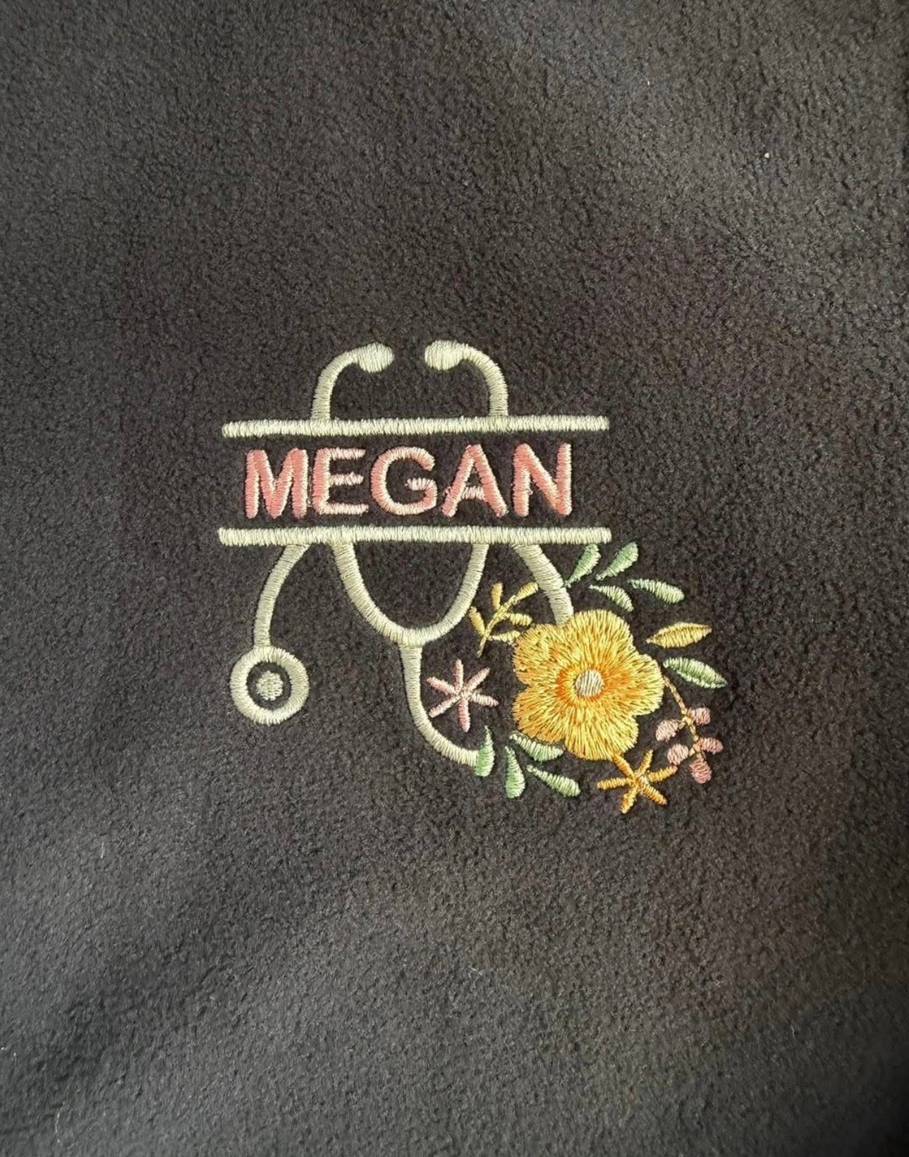 Personalised Embroidered Stethoscope Fleece Jacket | Nurse, Midwife & Student Midwife