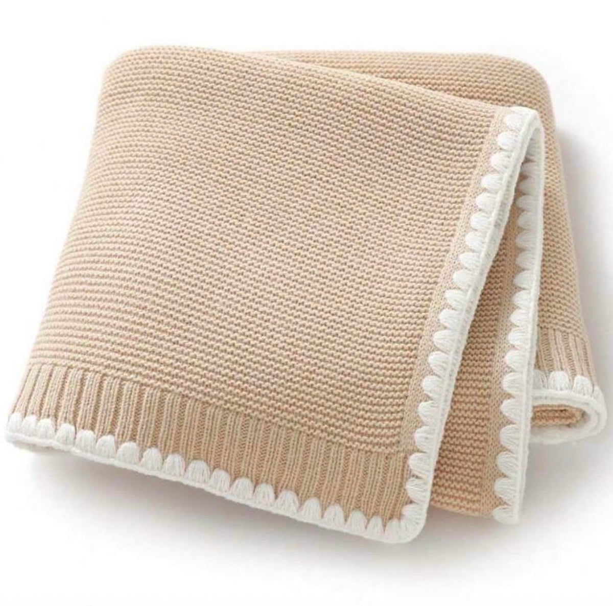 Personalised Knitted Baby Blanket with Embroidered Name