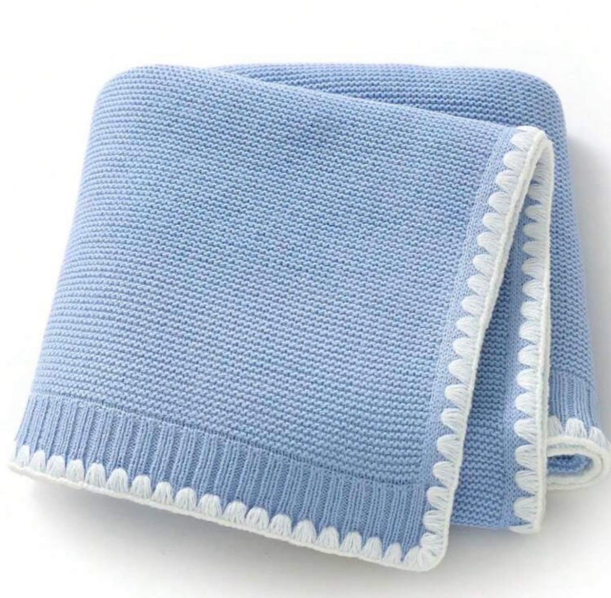 Personalised Knitted Baby Blanket with Embroidered Name