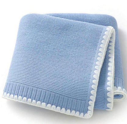 Personalised Knitted Baby Blanket with Embroidered Name
