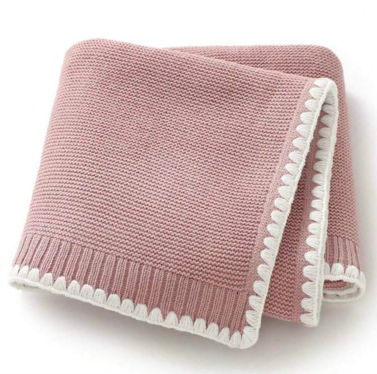 Personalised Knitted Baby Blanket with Embroidered Name