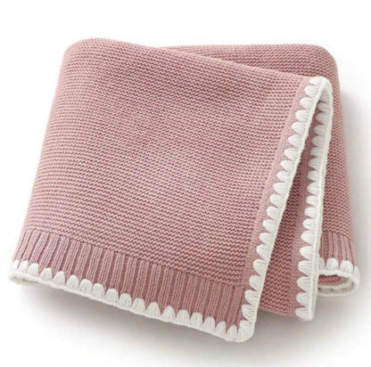 Personalised Knitted Baby Blanket with Embroidered Name