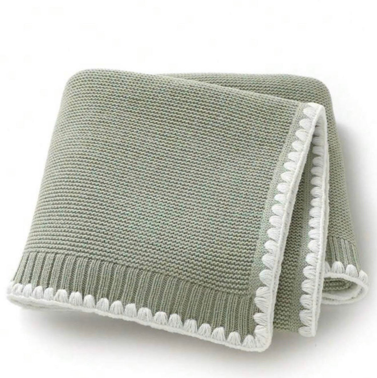 Personalised Knitted Baby Blanket with Embroidered Name