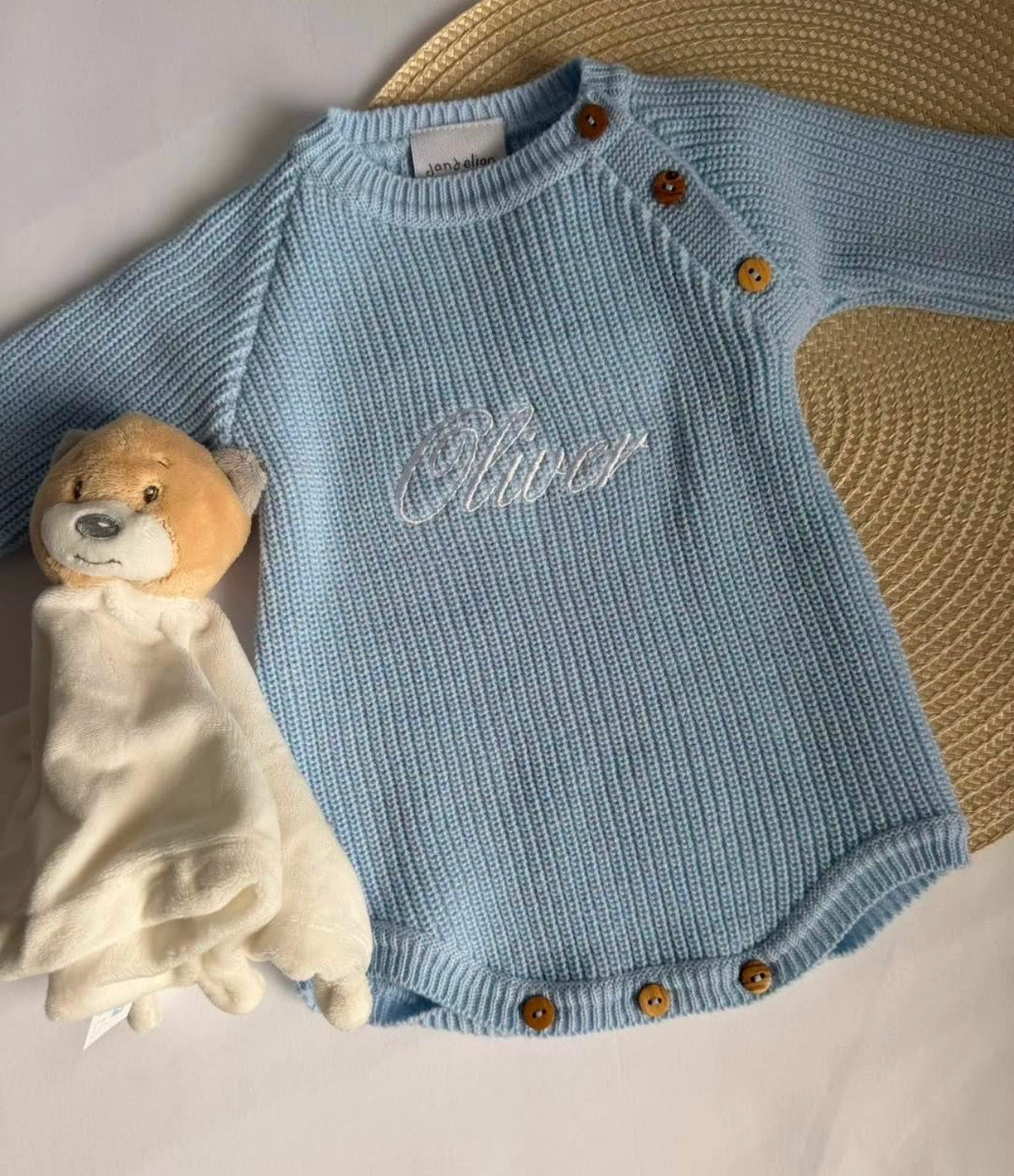 Personalised Ribbed Knitted Baby Romper