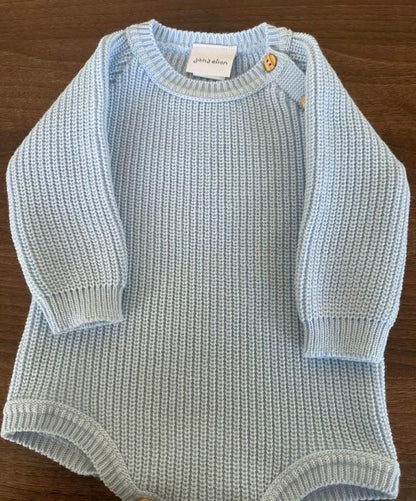 Personalised Ribbed Knitted Baby Romper