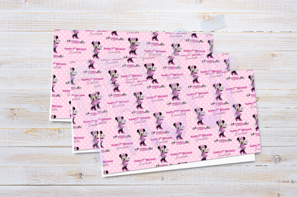 Personalised Pink Mouse 2nd Birthday Wrapping Paper – Oh TWOdles