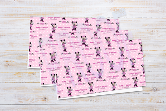Personalised Pink Mouse 2nd Birthday Wrapping Paper – Oh TWOdles