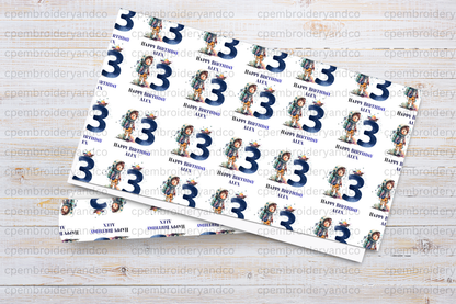 Personalised Space theme  Birthday Wrapping Paper Ages 1-13