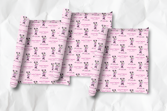 Personalised Pink Mouse 2nd Birthday Wrapping Paper – Oh TWOdles