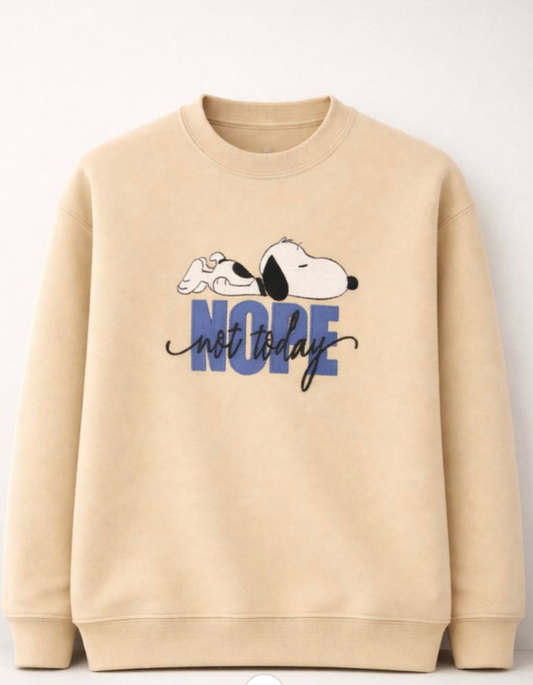 Not Today Embroidered Sweatshirt