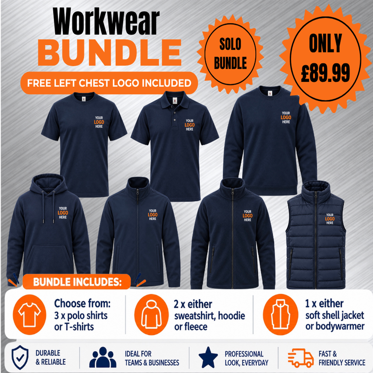 Solo Workwear Bundle - 6 Items + FREE Left Chest Logo