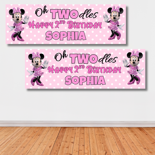 2 x Personalised oh Twodles Birthday Banner