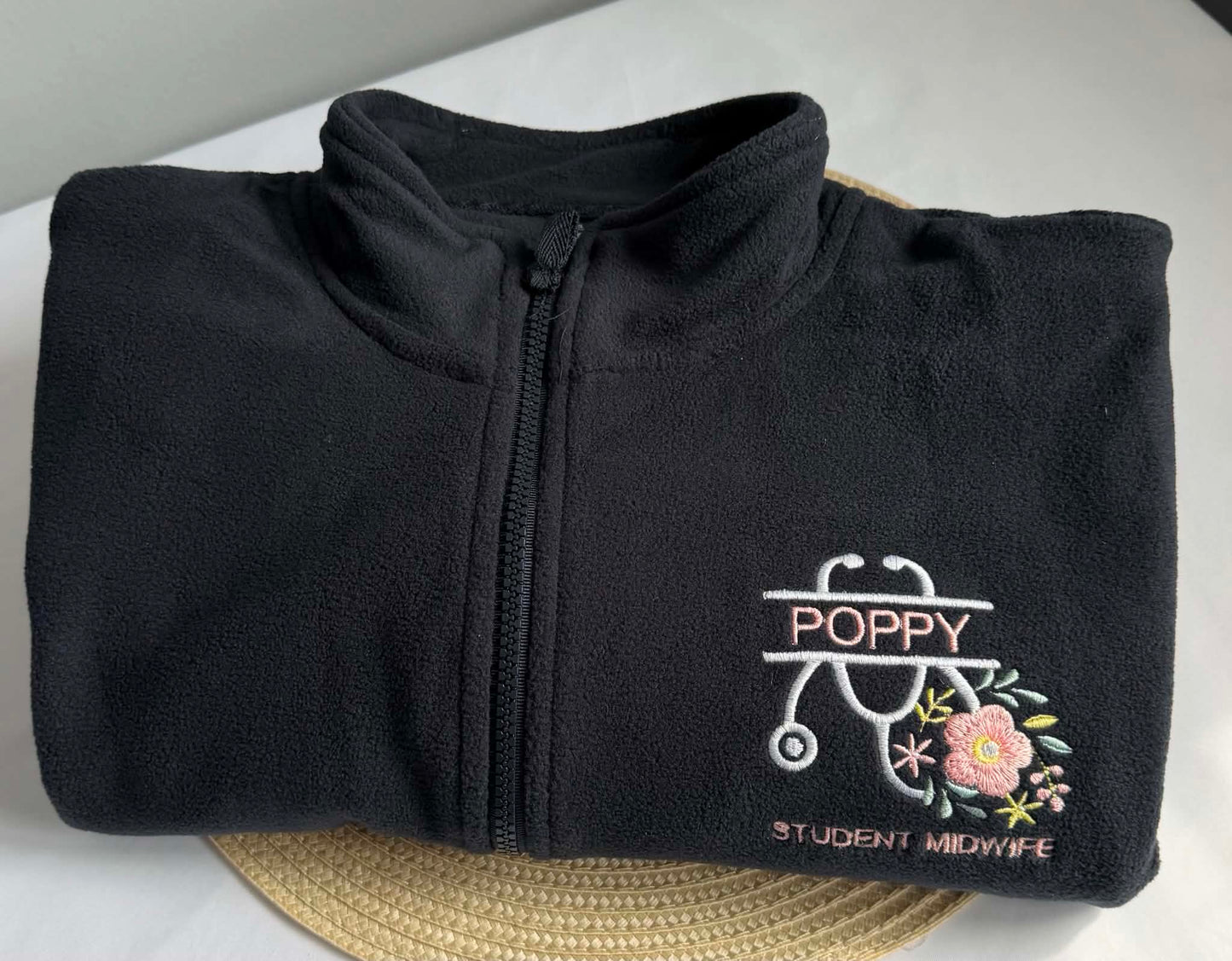 Personalised Embroidered Stethoscope Fleece Jacket | Nurse, Midwife & Student Midwife